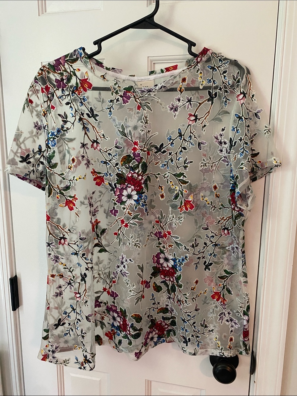 a new day floral mesh t-shirt